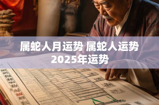 属蛇人月运势 属蛇人运势2026年运势