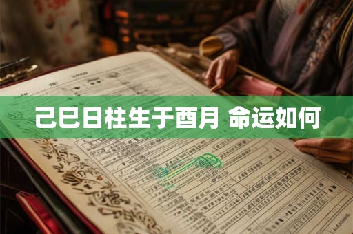 己巳日柱生于酉月 命运如何