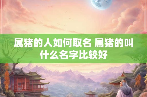 属猪的人如何取名 属猪的叫什么名字比较好