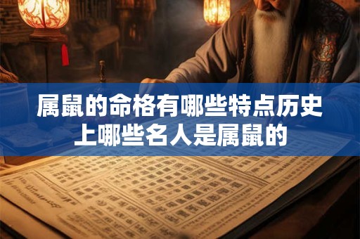 属鼠的命格有哪些特点历史上哪些名人是属鼠的