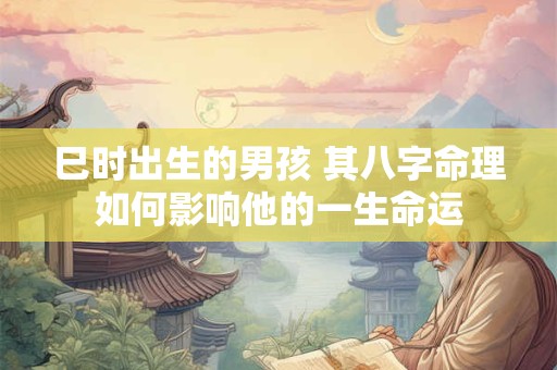 巳时出生的男孩 其八字命理如何影响他的一生命运
