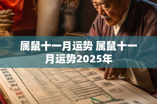 属鼠十一月运势 属鼠十一月运势2025年