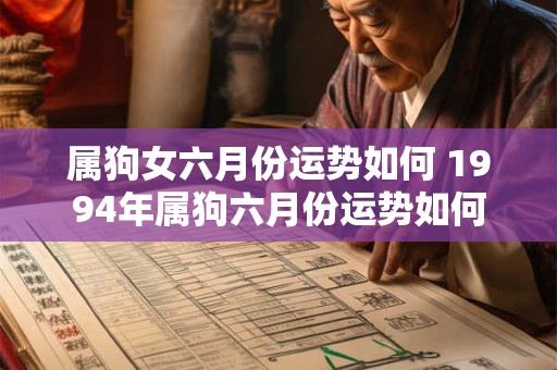 属狗女六月份运势如何 1994年属狗六月份运势如何