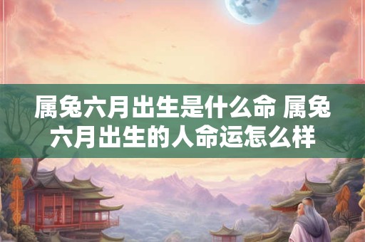 属兔六月出生是什么命 属兔六月出生的人命运怎么样