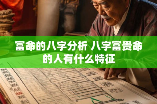 富命的八字分析 八字富贵命的人有什么特征 富命的八字分析 八字富贵命的人有什么特征