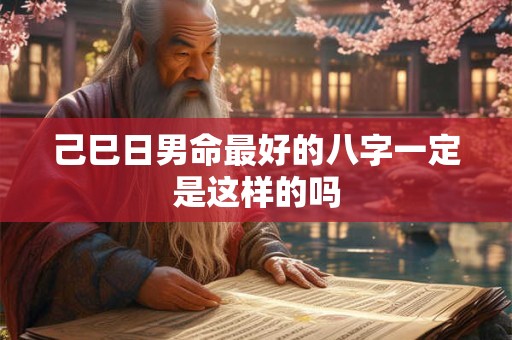 己巳日男命最好的八字一定是这样的吗
