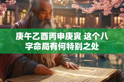 庚午乙酉丙申庚寅 这个八字命局有何特别之处