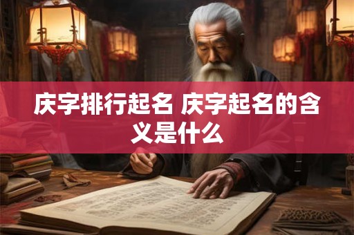 庆字排行起名 庆字起名的含义是什么