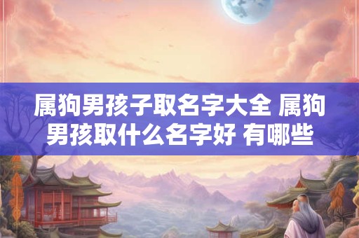 属狗男孩子取名字大全 属狗男孩取什么名字好 有哪些