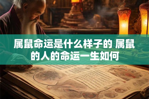 属鼠命运是什么样子的 属鼠的人的命运一生如何