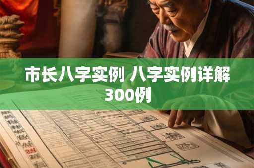 市长八字实例 八字实例详解300例