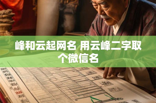 峰和云起网名 用云峰二字取个微信名