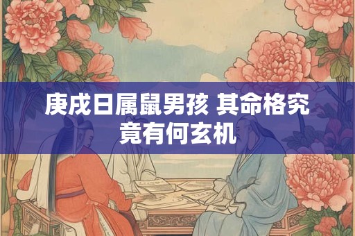 庚戌日属鼠男孩 其命格究竟有何玄机