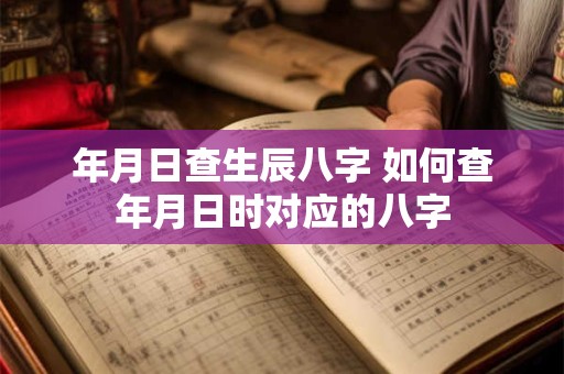 年月日查生辰八字 如何查年月日时对应的八字 年月日查生辰八字 如何查年月日时对应的八字