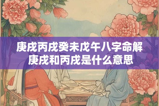 庚戌丙戌癸未戊午八字命解 庚戌和丙戌是什么意思
