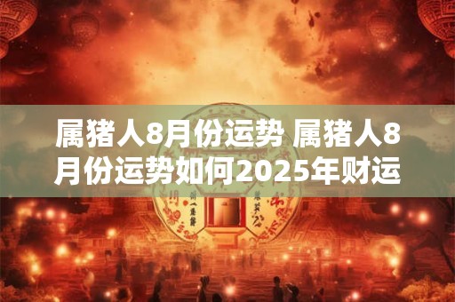 属猪人8月份运势 属猪人8月份运势如何2025年财运