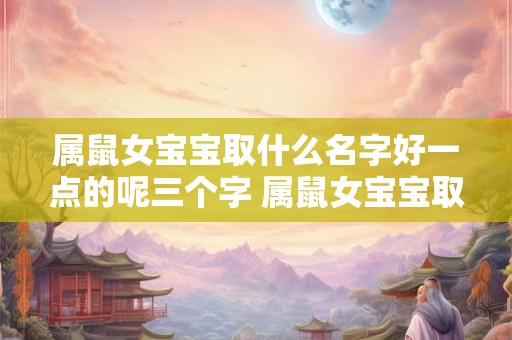 属鼠女宝宝取什么名字好一点的呢三个字 属鼠女宝宝取什么名字好一点的呢三个字大全