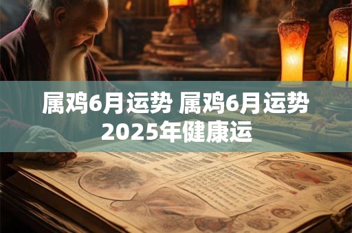 属鸡6月运势 属鸡6月运势2025年健康运