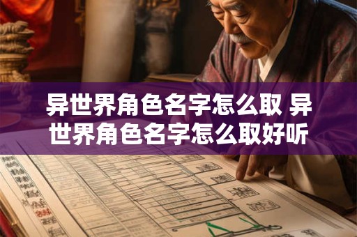 异世界角色名字怎么取 异世界角色名字怎么取好听