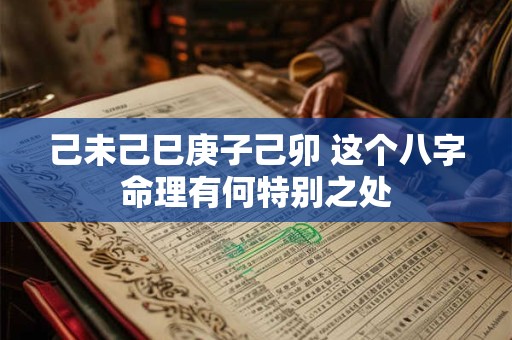 己未己巳庚子己卯 这个八字命理有何特别之处