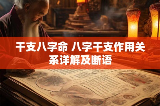 干支八字命 八字干支作用关系详解及断语