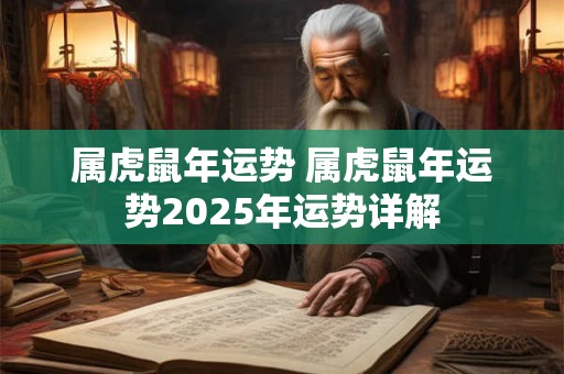 属虎鼠年运势 属虎鼠年运势2025年运势详解 属虎鼠年运势 属虎鼠年运势2025年运势详解