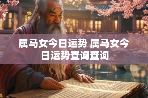 属马女今日运势 属马女今日运势查询查询