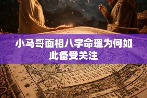 小马哥面相八字命理为何如此备受关注