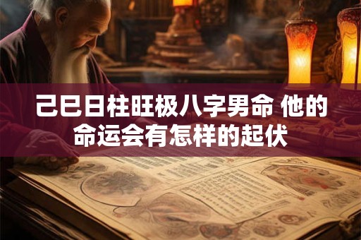 己巳日柱旺极八字男命 他的命运会有怎样的起伏 己巳日柱旺极八字男命 他的命运会有怎样的起伏