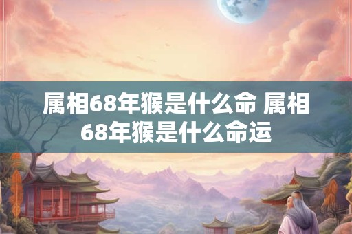 属相68年猴是什么命 属相68年猴是什么命运