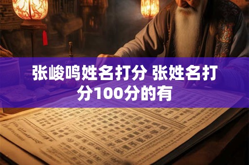 张峻鸣姓名打分 张姓名打分100分的有