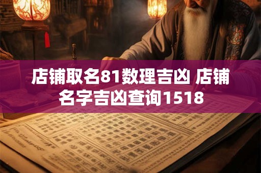 店铺取名81数理吉凶 店铺名字吉凶查询1518