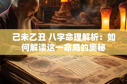己未乙丑 八字命理解析：如何解读这一命局的奥秘