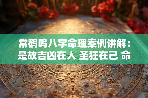 常鹤鸣八字命理案例讲解:是故吉凶在人 圣狂在己 命在自得 福在自求 常鹤鸣八字命理案例讲解:是故吉凶在人 圣狂在己 命在自得 福在自求