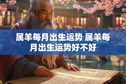 属羊每月出生运势 属羊每月出生运势好不好