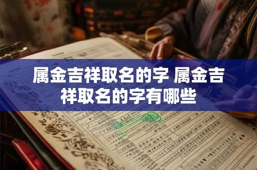 属金吉祥取名的字 属金吉祥取名的字有哪些
