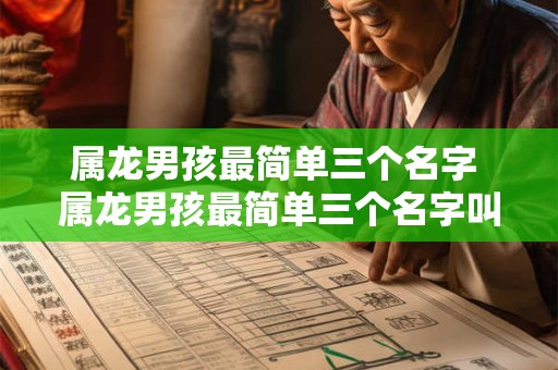 属龙男孩最简单三个名字 属龙男孩最简单三个名字叫什么