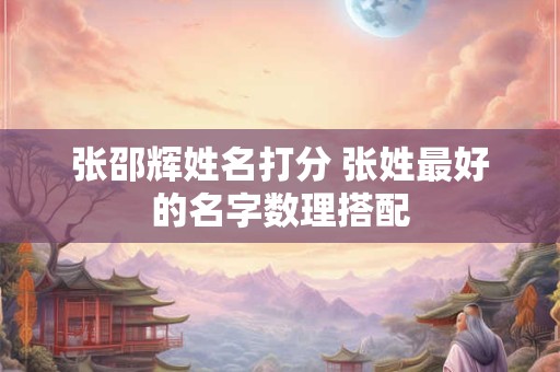张邵辉姓名打分 张姓最好的名字数理搭配