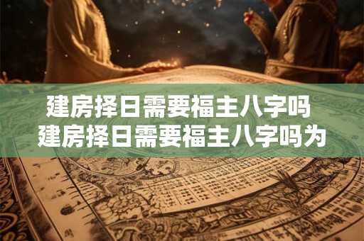 建房择日需要福主八字吗 建房择日需要福主八字吗为什么