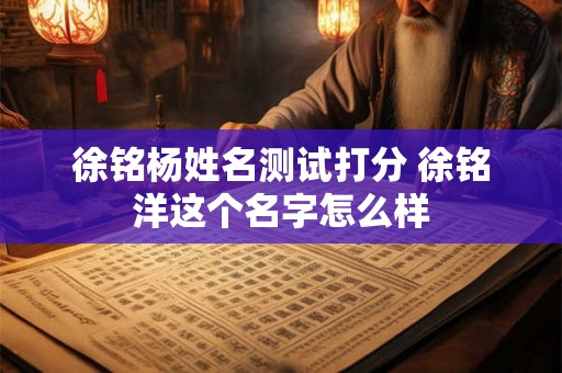 徐铭杨姓名测试打分 徐铭洋这个名字怎么样