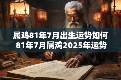 属鸡81年7月出生运势如何 81年7月属鸡2025年运势及运程每月运程