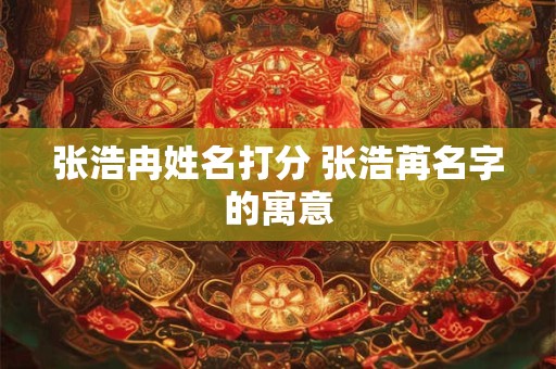 张浩冉姓名打分 张浩苒名字的寓意
