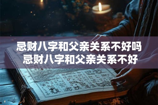 详细阅读:忌财八字和父亲关系不好吗 忌财八字和父亲关系不好吗为什么 忌财八字和父亲关系不好吗 忌财八字和父亲关系不好吗为什么