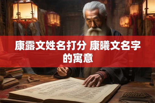 康露文姓名打分 康曦文名字的寓意