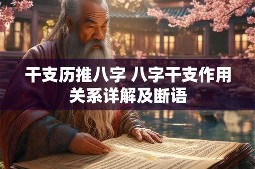 干支历推八字 八字干支作用关系详解及断语 干支历推八字 八字干支作用关系详解及断语