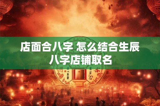 店面合八字 怎么结合生辰八字店铺取名