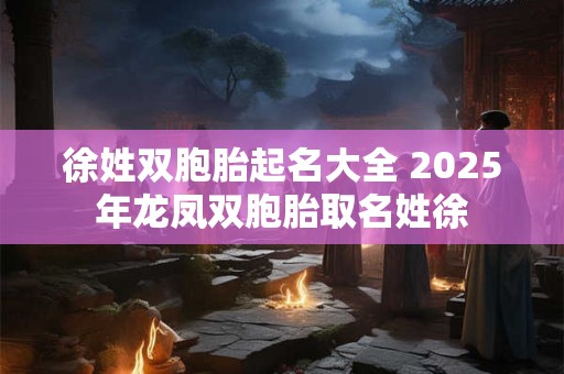 徐姓双胞胎起名大全 2025年龙凤双胞胎取名姓徐