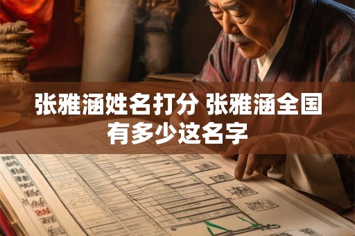 张雅涵姓名打分 张雅涵全国有多少这名字
