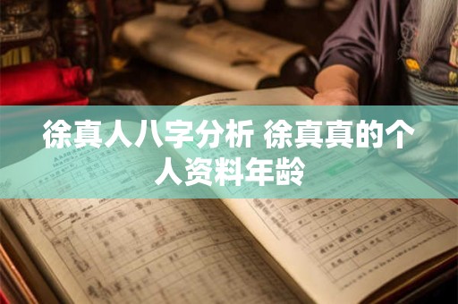 徐真人八字分析 徐真真的个人资料年龄