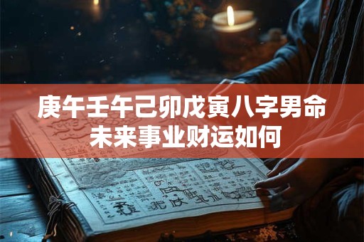 庚午壬午己卯戊寅八字男命 未来事业财运如何 庚午壬午己卯戊寅八字男命 未来事业财运如何